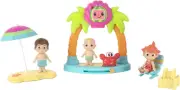 CoComelon Family Beach Time Fun Playset - Features JJ, Tomtom & YoYo with Sandca