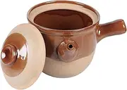 Perfk Medicinal Casserole Pot Chinese Medicine Cooker 2L with Handle, Lid Clay Soup Spout Tea Maker for Home Boiling Medicine Soup