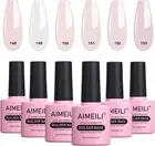 AIMEILI 5 in 1 Builder Base Sheer Color Gel Quick Extension Nail Enhancement ...
