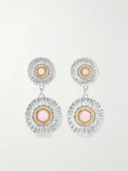 [Buccellati] Buccellati - Blossoms Daisy Sterling Silver And Gold Vermeil, Opal And Diamond Earrings - One size One size Silver
