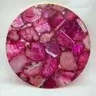 Pink Agate Stone Cafeteria Top Table House Warming Modern Furniture Decors