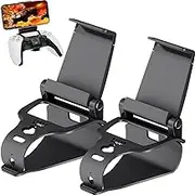 Gepicest PS5 Controller Phone Mount Holder for iPhone Android, 2 PACK PS5 Remote Play Backbone Clip Compatible with Playstation 5 Dualsense Gaming Controller with Adjustatble Switch Black