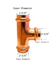 Libra Supply Lead Free 2-1/2 inch, 2-1/2'' Press Copper Tee, P x P x P