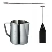 Ozoffer 1 set Mini Foamer Kitchen Tool Milk Frother Egg Beater & Coffee Pitcher