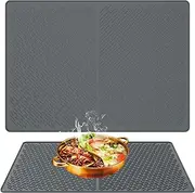 Induction Cooktop Protector Mat 71x50.8cm Multifunctional Cooking Mat Silicone Stove Top Cover Heat Resistant Washable Non Slip - for Induction Stove Top (Dark Gray)