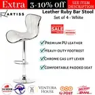 Artiss Set of 4 Bar Stools Gas Lift Swivel PU Leather Kitchen Stool Chairs White