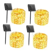 Solar String Lights Outdoor Waterproof, 4 Packs Total 33Feet*4Packs Warm White