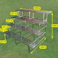 在飛比找樂天市場購物網優惠-不銹鋼花架多層階梯式落地陽臺花架多肉花架子室內客廳室外花盆架