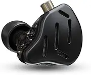 KZ Zax IEM Earphones Wired, 16-Units 7BA+1DD Hybrid in Ear Monitors Earphones, Metal Headset, 2 Pin Detachable Cable (No Mic, Black)