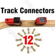 Wooden Train Track Dog Bone Connectors - Fits Major Brands - 12 pc set Ikea Brio