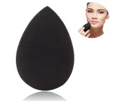 Black-Makeup Sponge for Liquid Foundations, Primers, Powders & Creams, Cruelty Free Water drop Oblique Cut Non-latex Makeup Sponge