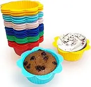 Silicone Cupcake Liners 24-Pack, Non-Stick Muffin Liners Cases for Baking