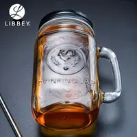 在飛比找樂天市場購物網優惠-Libbey利比進口玻璃杯子公雞杯果汁杯梅森杯咖啡杯透明水杯