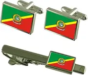 [Select Gifts] Ponto Belo City Holy Spirit State Flag, Tie Clip Cufflinks Box Gift Set