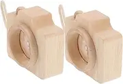 KOMBIUDA Unique Boys and Girls Camera Toys 2pcs Miniature Wood Cameras Kaleidoscope Enhance Creativity Spatial Perception