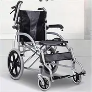 Aluminum Alloy Manual Wheelchair Folding Light Household Small Wheelchair Cushions Patient Old Trolley Light Aluminum Alloy Travel Black