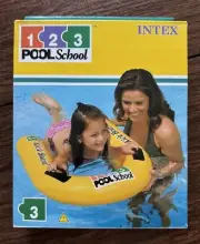 Intex Pool School Deluxe Inflatable Kick Board w/ Handles - Fun Pool Accessory!
