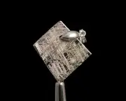 METEORITE Pendant Jewelry - Rhodium Plated, Ancient Muonionalusta Meteor, 50259