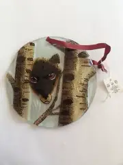 Mountain Cat Animal Lurking In Aspen Trees Glass Wildlife Christmas Ornament