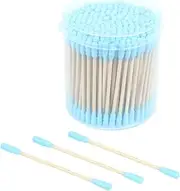 ARTSEWPLY Cotton Swabs Set 200pcs Double Tips for Baby Care Makeup Easy to Use Storage Box Color