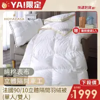 在飛比找Yahoo奇摩購物中心優惠-HOYACASA 法國90/10立體隔間羽絨被-(單人/雙人