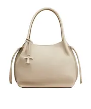 Medium Double Handle Bucket Bag One size off white
