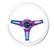 NRG ST-015MC-WT Wood Grain - 350mm - 3 Neo-Chrome spokes - Fits White grip (for: Toyota)