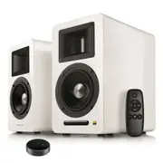 Airpulse A100 Active Wireless Bookshelf Speakers and WiiM Mini (White)