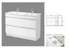 Bathroom Vanity & Dual Basin Ceramic Top 2 Pac 1200W x 465mm 4 Draws