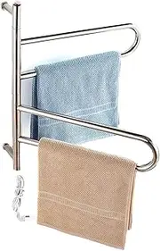 Towel rack Heated Towel Rail, Electric Towel Warmer, Bathroom Radiator, Wall Mounted Heated Towel Rail for Bathroom, 7 Bars, Wall Mounted Built-in Thermostat, 304 Stainless Steel, Hardwired