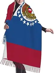 [DRTGEDS] Missouri State Flag Scarfs For Women Fall Winter Scarves Pashmina Shawls And Wraps For All Season Christmas Gift