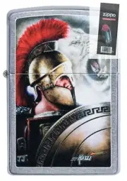Zippo 49095 Mazzi Roman Soldier Street Chrome Lighter + FLINT PACK