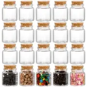 20 PCS Glass Favor Jars with Cork Lids 2 OZ Mini Round Vials Bottles Small Cute