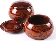 SongYun Pine Wood Go Game Bowl Chess Pot Go Stone Pieces Holder - Classic Strategy 2 Player Board Game (Weiqi/Baduk)