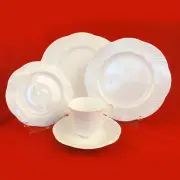 ARCO WEISS (WHITE) Villeroy & Boch 5 Piece Setting NEW NEVER USED made Germany