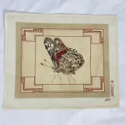 Joy Juarez Hand Painted Needlepoint Canvas Butterfly 12x9.5 on 18ct Mesh Brown
