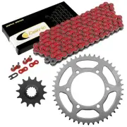 Red Drive Chain And Sprocket Kit for Kawasaki Ninja 250R EX250J 2008-2012