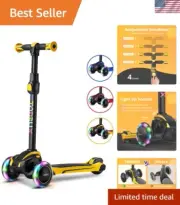 Lean-To-Steer Scooter for Kids 3-12 with Adjustable Handlebar & Safety Lock