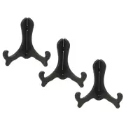 6 Inch Picture Frame Stand, 3 Pcs Plastic Easel Plate Holders, Black