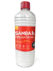 SAMBA Firelighter Gel 1L Safe Charcoal BBQ Fire Starter Non Spill Liquid Lighter