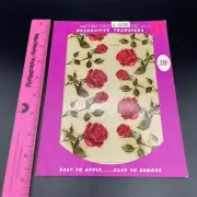 Vintage Meyercord Decal ROSES Primitive Country Decor Prim Retro DIY