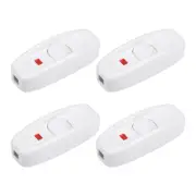Inline Cord Switch AC 110V-250V Rocker Switch with Indicator Light White 4pcs