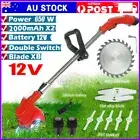 2 Battery Cordless Grass Trimmer Lawn Electric Whipper Snipper Strimmer 8 Blade