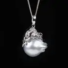 Unique! 17.8mm Baroque Silver White South Sea Pearl Pendant Sterling Silver