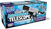 Science MAD! 50mm Astronomical Telescope for Kids - Learn Astronomy and The Universe with Fun - Features Portable, 50mm Lens, Tripod and Mount, 18x and 90x Magnification, 6+ Years