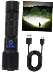 LED Rechargeable Flashlights High Lumens with Zoomable, Super Bright 1 PACK