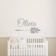 Personalized Arrow Name Wall Decal- Rustic Name Decal Nursery Decor aa505