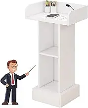 Lectern Stand with 2 Storage Room - Podium Stand for School Classroom, Conference Room - Commercial Lectern Podium Presentation Stand