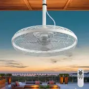 Outdoor Ceiling Fans with LED Lights & Remote Control, 20'' Gazebo Fan
