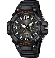 Casio MCW100H-1AV, Chronograph Watch, Black Resin Band, 100 Meter WR, Date